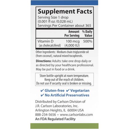 Carlson Labs Super Daily D3 365 Drops 10.3ml