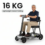 Welzo RaptorFold — Lightweight 16kg Foldable Mobility Scooter (Dark Grey)