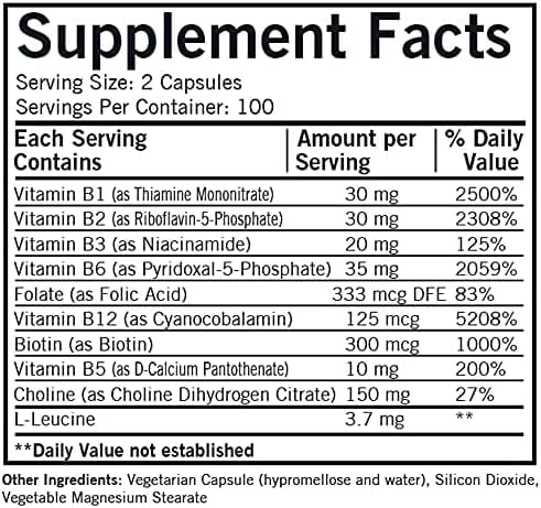Kirkman Labs B-Complex with CoEnzymes R5P & P5P, 200 Capsules (Hypoallergenic)