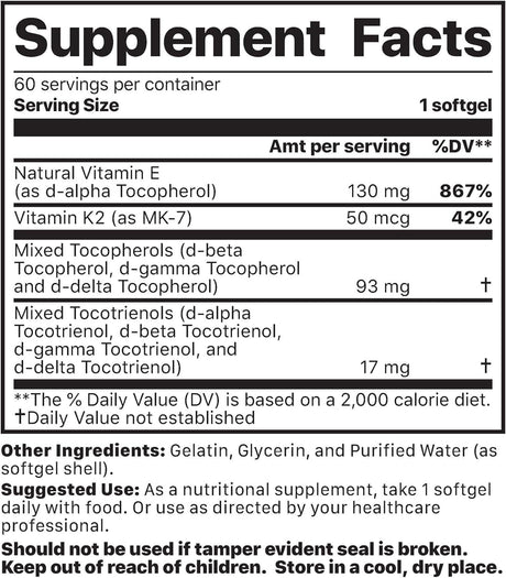 Jigsaw Health Vitamin K2 + E Complex (60 softgels)