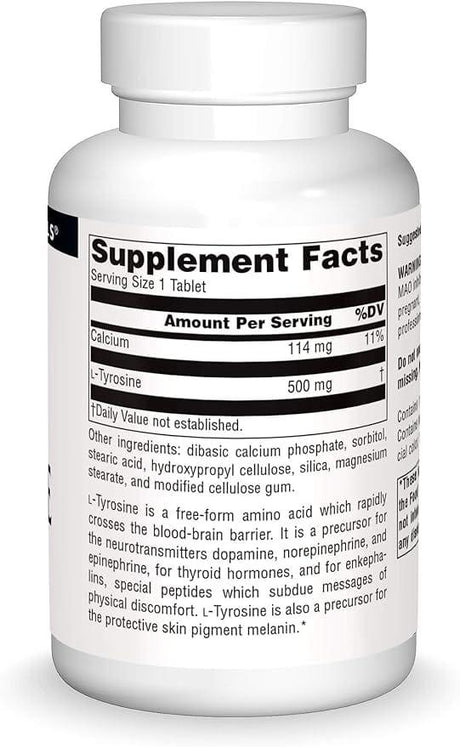 Source Naturals L-Tyrosine, 500 mg, 100 Tablets