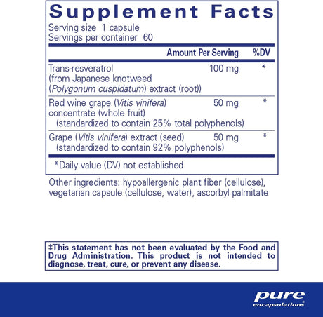 Pure Encapsulations Resveratrol - 60 Capsules