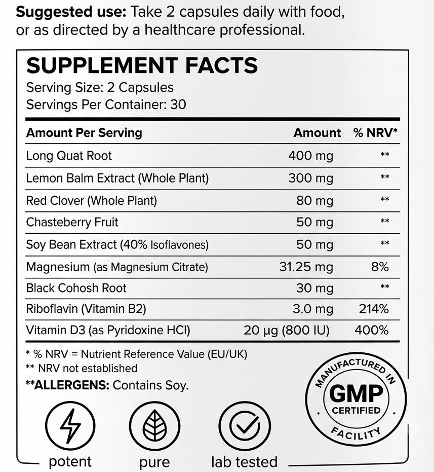 Ultra Purity menopause support daily multi-nutrient capsules – view 7