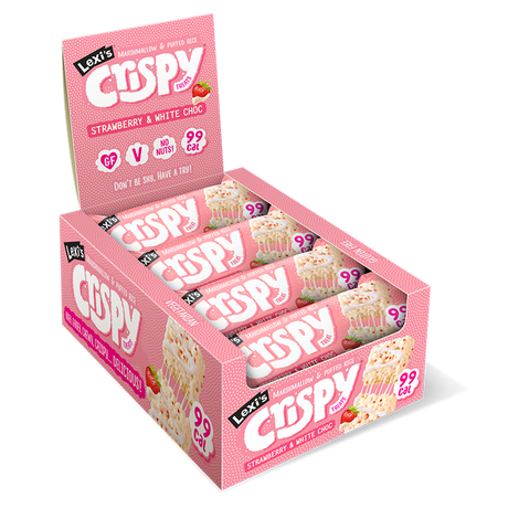 Lexi's Crispy Treats 12x25g Strawberry & White Choc
