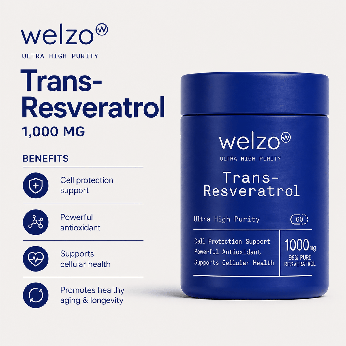 Ultra Purity Trans-Resveratrol 1000mg 98% capsules – view 3
