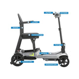 Welzo RaptorFold — Lightweight 16kg Foldable Mobility Scooter (Dark Grey)