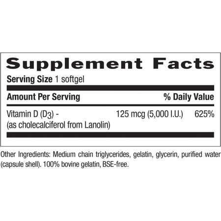 Country Life Vitamin D3 5000iu 60 Softgels