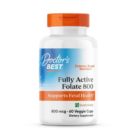 Doctor's Best Fully Active Folate 800, 800 mcg 60 Veggie Capsules