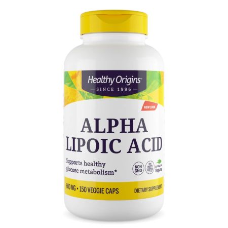 Healthy Origins Alpha Lipoic Acid 600mg Veggie Capsules