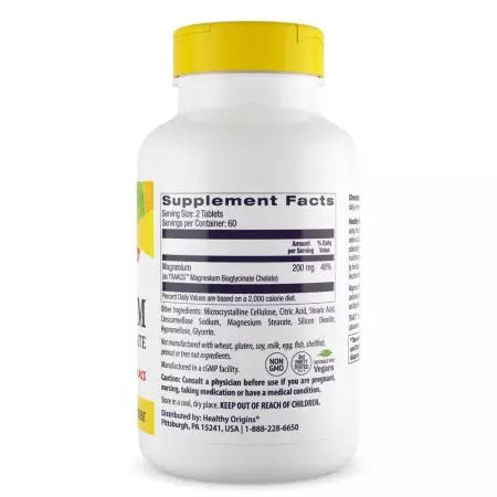 Healthy Origins Magnesium Bisglycinate Chelate Tablets