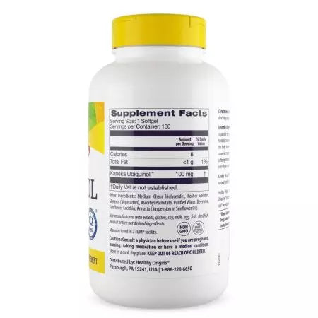 Healthy Origins Ubiquinol 100mg Softgels