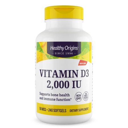 Healthy Origins Vitamin D3 2,000iu Softgels
