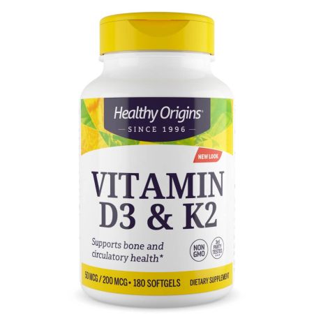 Healthy Origins Vitamin D3 & K2 50mcg/200mcg Softgels