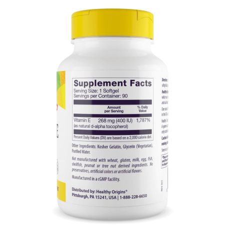 Healthy Origins Vitamin E 400iu Softgels