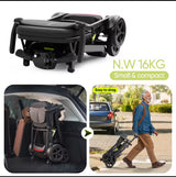 Welzo RaptorFold — Lightweight 16kg Foldable Mobility Scooter (Dark Grey)