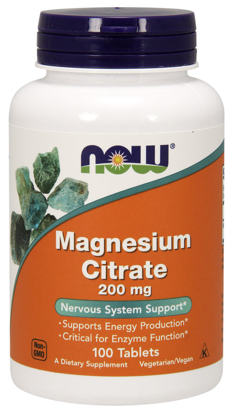 NOW Foods Magnesium Citrate, 200mg - 100 tablets