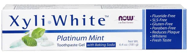 NOW Foods XyliWhite, Platinum Mint Toothpaste Gel w/Baking Soda - 181 grams