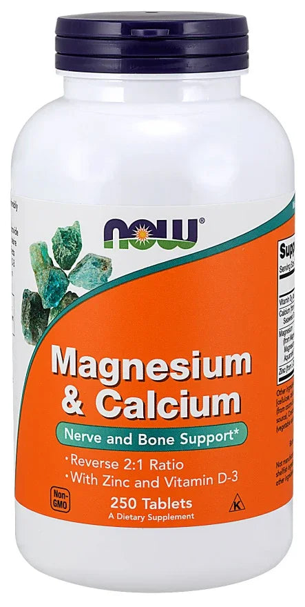 NOW Foods Magnesium & Calcium with Zinc and Vitamin D3 - 250 tablets