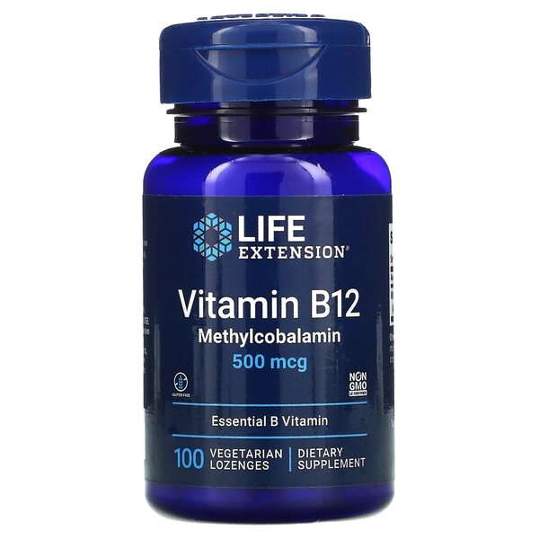 Life Extension Vitamin B12 Methylcobalamin, 500mcg - 100 vegetarian lozenges
