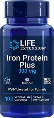 Life Extension Iron Protein Plus, 300mg - 100 vcaps