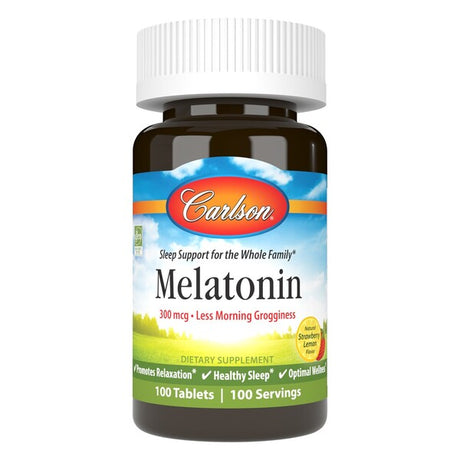 Carlson Labs Melatonin, Natural Strawberry Lemon - 100 tablets