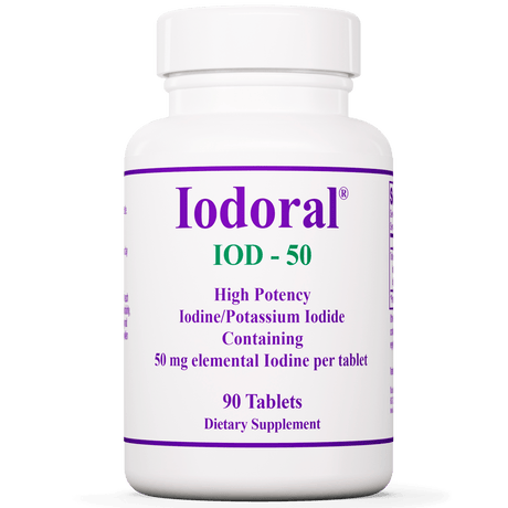 Iodoral IOD-50 (Iodine/Potassium Iodide) 50mg, 90 tablets - Optimox - welzo