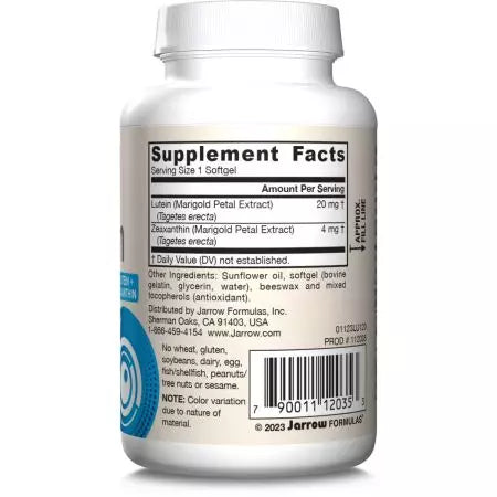 Jarrow Formulas Lutein 20mg & Zeaxanthin 4mg Softgels