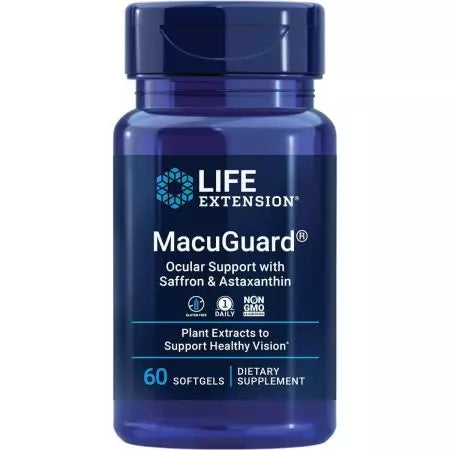 Life Extension Macuguard Ocular Support With Saffron & Astaxanthin 60 Softgels