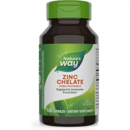 Nature's Way Zinc Chelate 30mg 100 Capsules