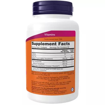 Now Foods Advanced Gamma E Complex 120 Softgels