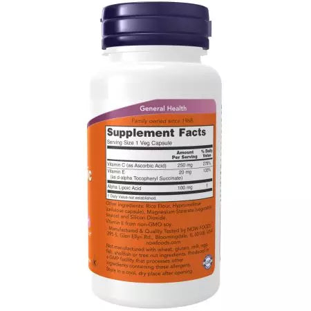 Now Foods Alpha Lipoic Acid 100mg Veg Capsules
