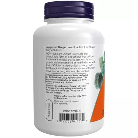 Now Foods Calcium Lactate 250 Tablets