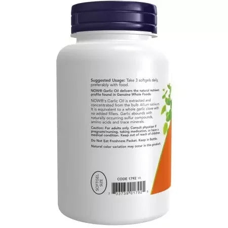 Now Foods Garlic Oil 1,500 mg Softgels