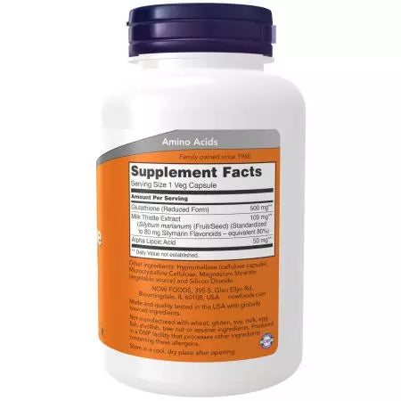 Now Foods Glutathione 500 mg Veg Capsules