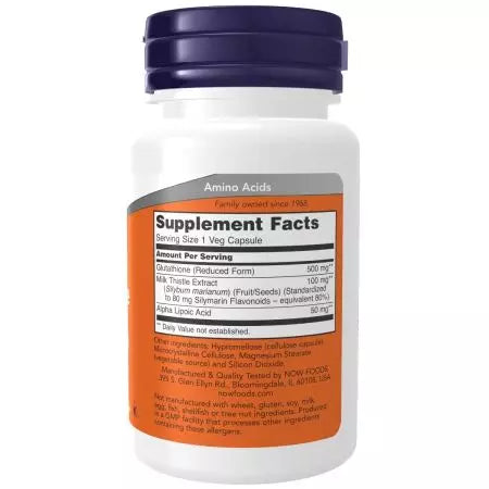Now Foods Glutathione 500 mg Veg Capsules