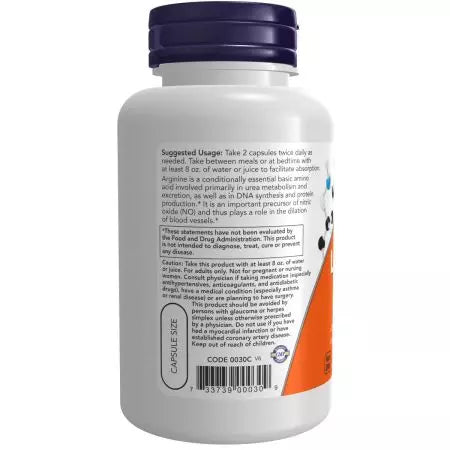 Now Foods LArginine 500 mg Capsules