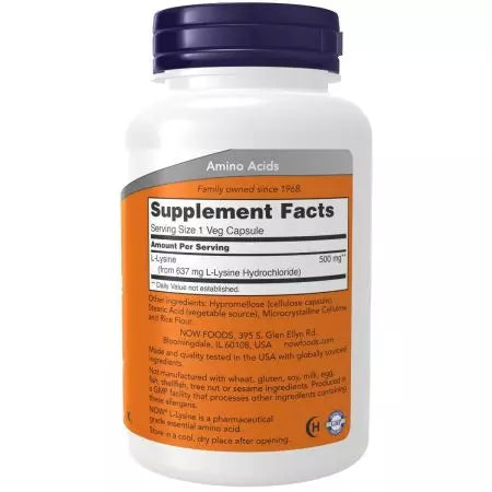 Now Foods LLysine 500 mg Capsules
