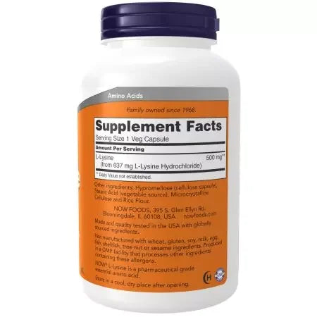 Now Foods LLysine 500mg Veg Capsules
