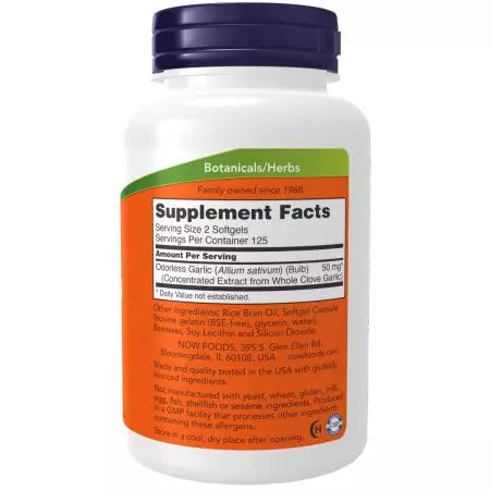 Now Foods Odorless Garlic 250 Softgels