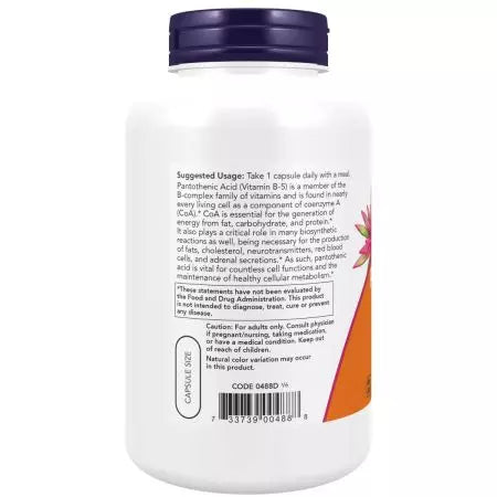 Now Foods Pantothenic Acid (Vitamin B5) 500 mg Capsules