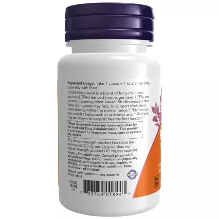 Now Foods Policosanol 20 mg 90 Veg Capsules