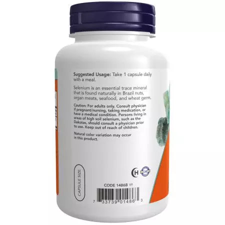 Now Foods Selenium 200 mcg Veg Capsules