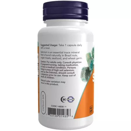 Now Foods Selenium 200 mcg Veg Capsules