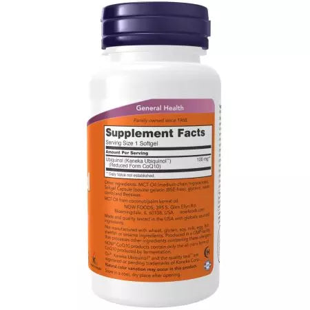 Now Foods Ubiquinol 100 mg Softgels
