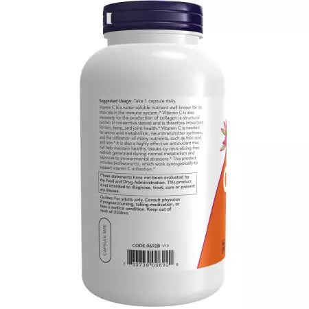 Now Foods Vitamin C1,000 with 100 mg of Bioflavonoids Veg Capsules