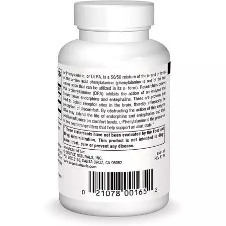 Source Naturals DLPA (DLPhenylalanine) 750mg 60 Tablets