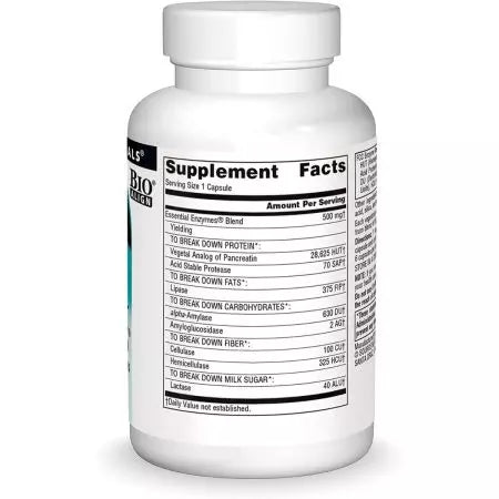 Source Naturals Essential Daily Enzymes 500mg Vegetarian Capsules