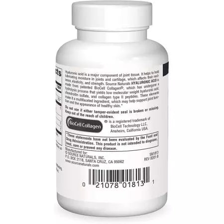 Source Naturals Hyaluronic Acid 100mg 30 Tablets