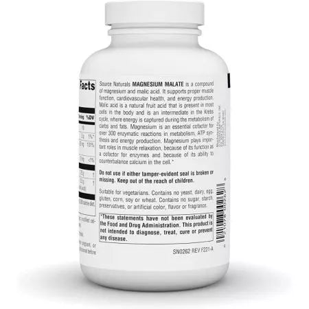Source Naturals Magnesium Malate 1250mg Tablets