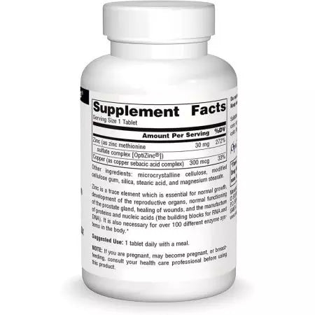 Source Naturals Optizinc 30mg Tablets
